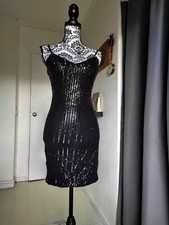 Robe de soirée moulante à sequins Miss one Taille S Quasi Neuve