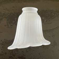 Vtg Art Deco Nouveau Glass Lamp Shade Tulip Frosted Pendant Sconce Set Of 3