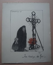 Lithographie  WW1   LA CROIX