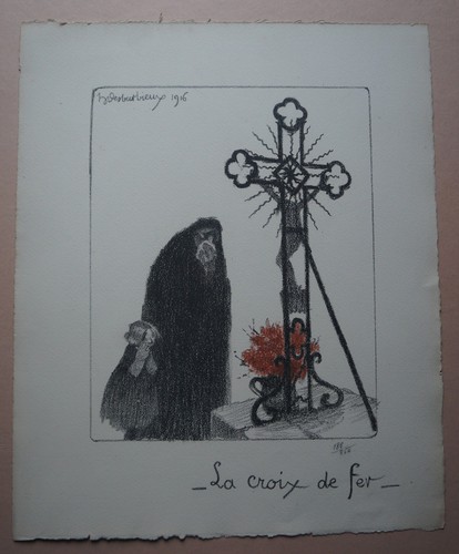 Lithographie ww1 la - , croix