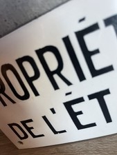 Plaque Emaillee ￼ancienne ￼ 1945/50 Propriété De L État  ￼vintage 15 Cm/10 Cm