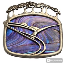 Pat Cheney Ditchfield Brooch Collaboration 925 Silver Glass Chene D Glas Vintage