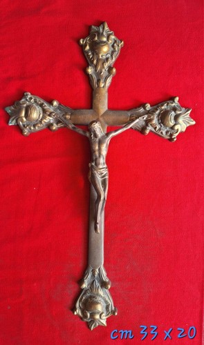 Antique crocifisso bronze - crocifisso, en