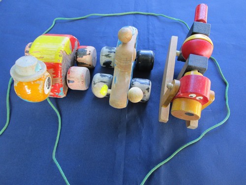 Jouets bois tirer ancien - 3,