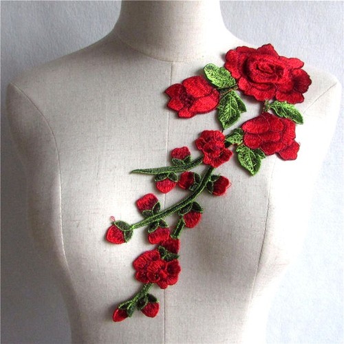 Grande applique brodée fleurs - grande,
