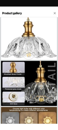 Gold glass pendant light - glass,
