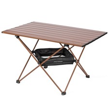 ALPCOUR PORTABLE CAMPING TABLE – LIGHTWEIGHT, COMPACT FOLDING - LARGE - COFFEE