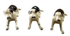 Lot of 3 - BRITAINS Painted Lead Figurines  Dogs - Fox Hounds   Prone Lying Down