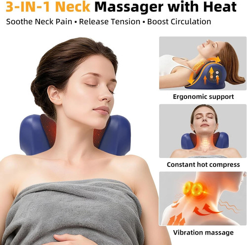 Neck massager pillow - 3-in-1,