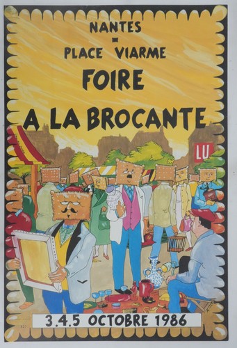 Affiche art brocante chez - [affiche,