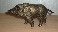 statue sculpture boar ruler / lead patina bronze 1.2 kg 22 cm game hunting