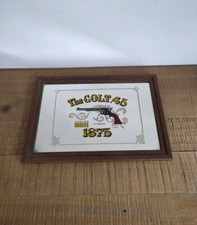 1875 The Colt 45 Advertising Mirror - Wooden Advertising Frame - Vintage Bar 