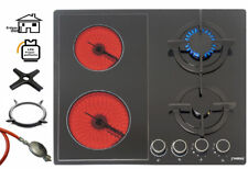 Phönix PE-603ET Combiné Gaz Cuisinière 4 Zones Vitrocéramique Cuisinière