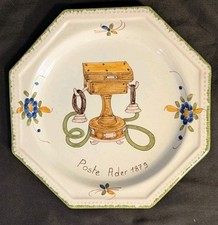 Ader telephone decorative plate 1879, signed Matet, Martres Tolosane