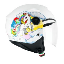 Casque Jet Enfant Cgm 261D Mini Dreams Blanc Fuchsia Céleste Licorne Ece-R 22.06
