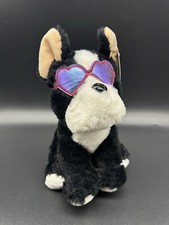 Cute & Cuddly Boston Terrier Puppy Dog 9" Plush In Glasses Stuffed Animal