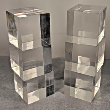 Lot of 6 Clear Lexan/Polycarbonate Solid Block/Cube 2.5" x 2.5" x 2.5"