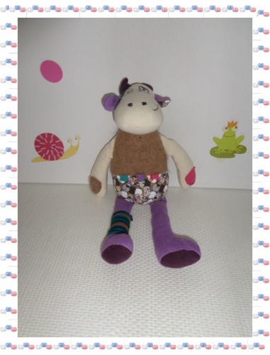 Doudou peluche vache - m,
