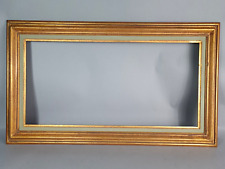 Cadre moderne bois doré feuille d'or 81x47 cm feuillure 66x32 cm C152