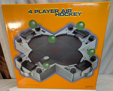 Rare 4 Player Air Hockey Portable Table Game, 2, 3, & 4 Player Modes, Claybrooke