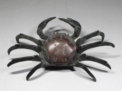 Figurine crabe bronze - figurine, en