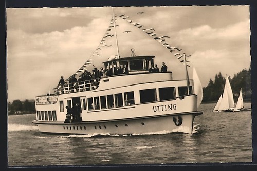 Carte postale bateau moteur - carte, à
