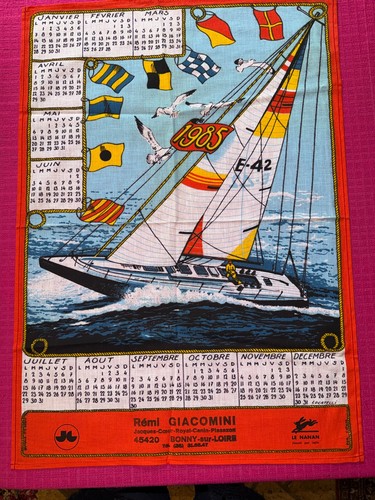 Torchon ancien calendrier 1985