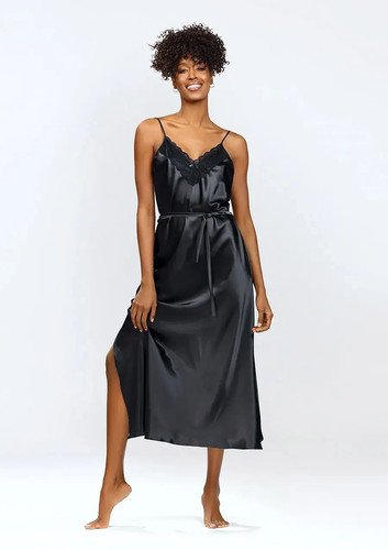 Nuisette longue satin - longue, en