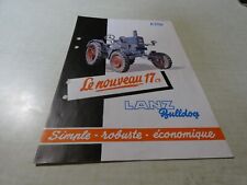 Brochure brochure poster tractor LANZ D 1706 BULLDOG 17 hp in French