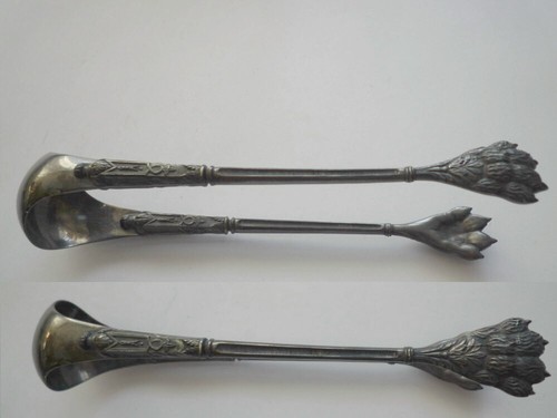 Pince sucre métal argenté - pince,