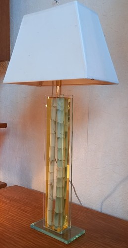 Lampe vintage bambou - lampe,