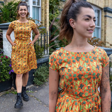 Robe Orange Imprimé Cactus En