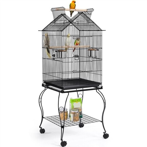 Cage oiseaux avec toit - avec,