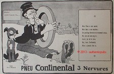 ANTIQUE 1914 FRENCH TYRES AD AD PUB CONTINENTAL TYRE NO GUS BOFA RARE
