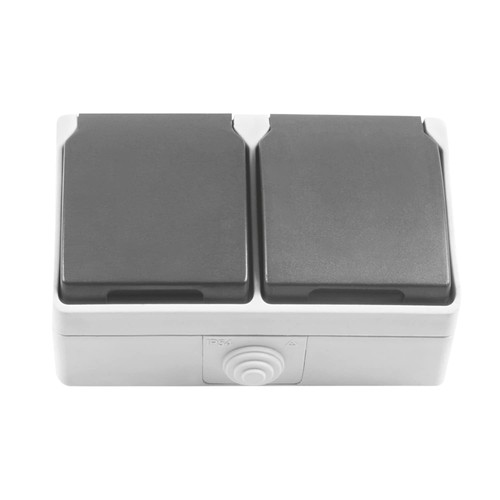 Base schuko étanche double - base,