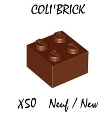 Lego 3003 - 50x Briques / Brick 2x2 - Marron Reddish Brown - 6223 35275 New Neuf