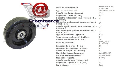 Roue directrice caoutchouc - roue,