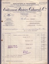 THIERS - INVOICE RIVIERE CABUROL & CIE - CUTLERY RAZOR SCISSORS - 1947