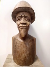 🌍 STATUE / BUSTE HOMME bois