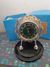 Vintage CLOCK MAJAK MAYAK CRYSTAL Table desk Soviet Made in USSR Collectable