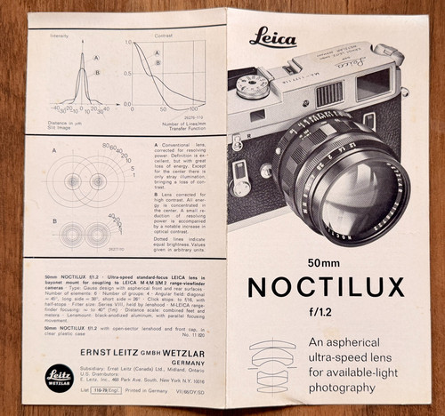 Rare brochure pour objectif