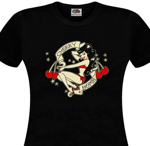 Shirt cherry bomb pin - t-shirt, pin-up