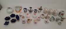Lot of Porcelain MINIATURES + Small Wooden Toilet Furniture