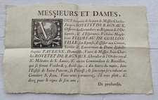 AFFICHE PLACARD MORTUAIRE 1790