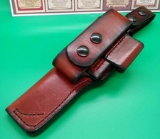 Leather By Storm Woodsman Leather Sheath/Fire Steel+Stone Pouch/For ESEE 4 LEFT 