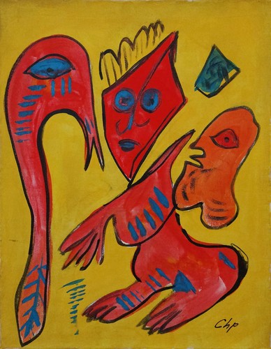 Peinture huile abstraite - à,