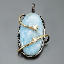 Pendentif Larimar naturel