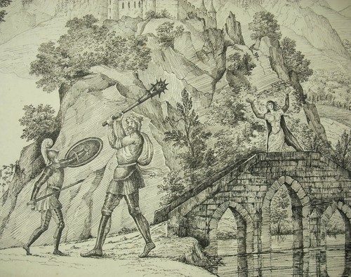 Scène château combat de - scène,