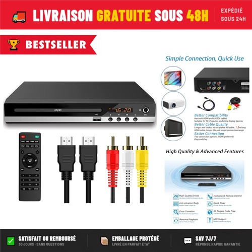Lecteur dvd hdmi 1080p - dvd,