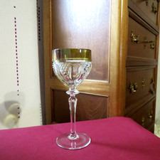 1 glass Roemer crystal of Lorraine, bohemian Carthusian color H 19.2 cm